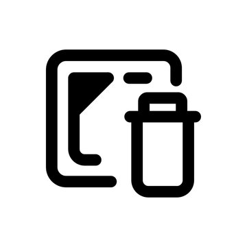 recommend clip art: Nfc trash icon in black and outline style