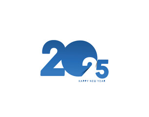 Happy New Year 2025 Text Typography Design Element flyer, banner design.