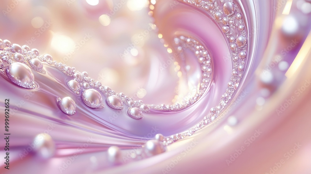 Poster beautiful pearls swirl in dynamic patterns, creating a stunning abstract design on a jewelry-inspire