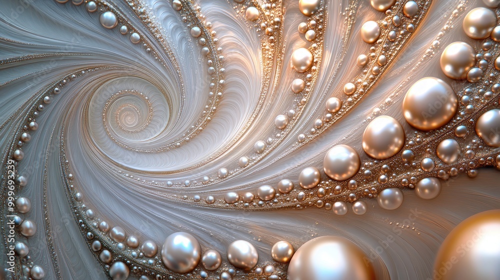 Poster mesmerizing pearls swirl in intricate trails, creating a stunning abstract pattern over a jewelry-th