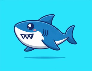 Cute shark mascot vector
