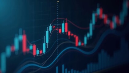 Naklejka premium Dynamic financial market data visualization