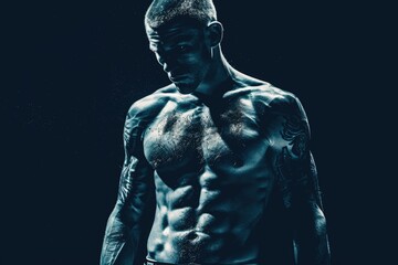 Obraz premium A man with a visible tattoo on his chest