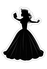 Fototapeta premium Cute Princess Silhouette
