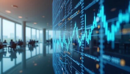  Innovative office with dynamic financial data display