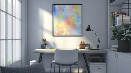 A minimalist office nook with Scandinavian flair