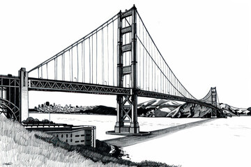 Obraz premium rawpixeloffice21_black_and_white_pen_and_ink_drawing_california_e528f1ec-b34b-4373-ac8c-04eb828986be-j