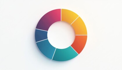 Obraz premium Colorful pie chart on white background