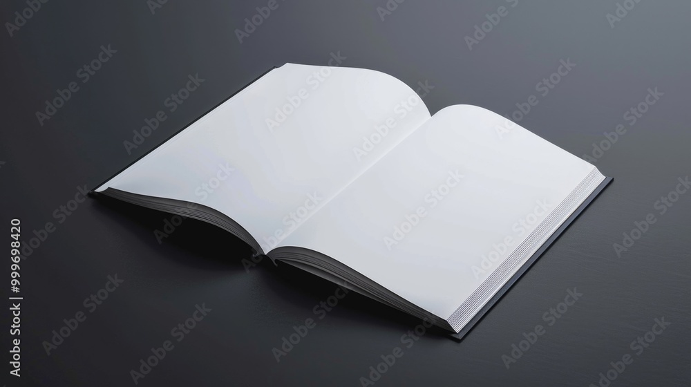 Poster a open book sitting on a table with a calm background