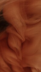 Macro Shot of Milk Mixing with Coffee Drink in Detail.