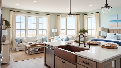 Modern living room interior - 3d render