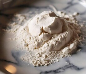 Flour Spread on Shining Marble Dish