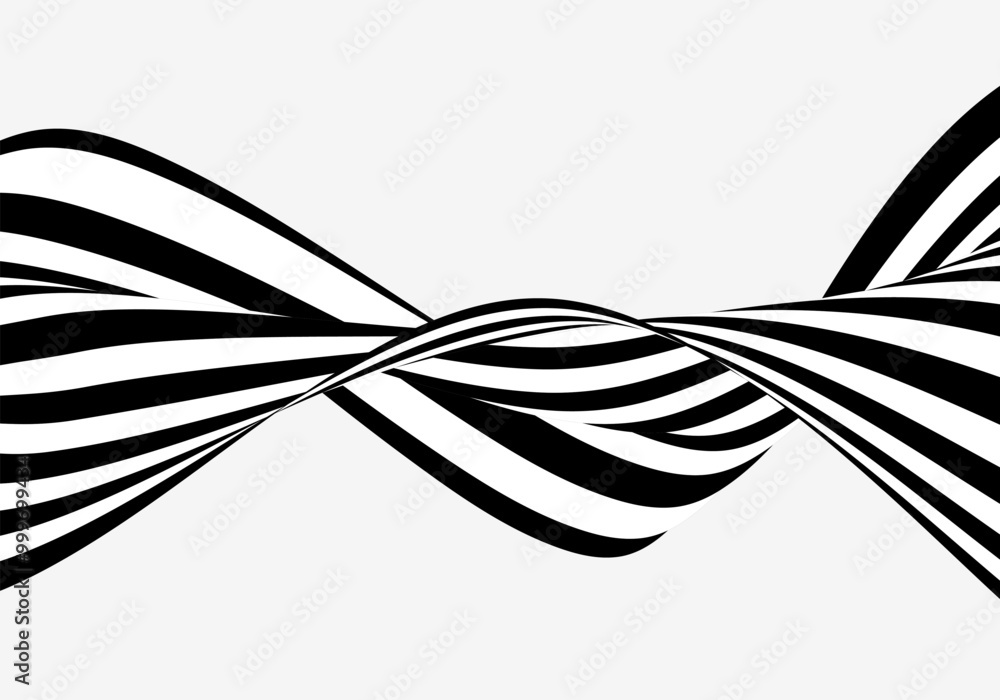 Poster abstract background with wave lines. dynamic abstract vector design. 3d optical illusion. curved smo