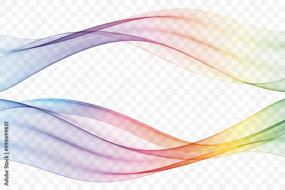 Aufkleber set of abstract colorful waves. rainbow color wave flow.