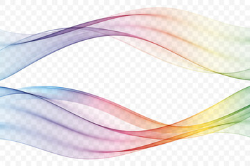 Obraz premium Set of abstract colorful waves. Rainbow color wave flow.