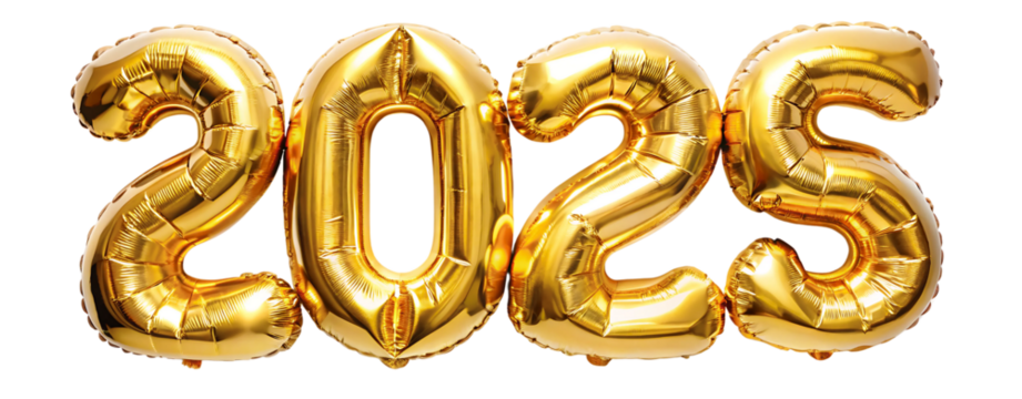 2025 New Year celebration made of balloons