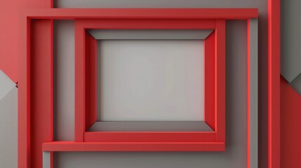 Obraz premium Abstract Red and Gray Frame