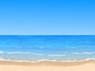 青空と海のイラスト