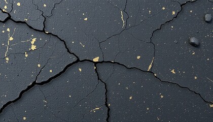 Obraz premium Crack in Black and Gold Stone Texture. 
