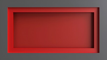 Red Frame on Gray Background