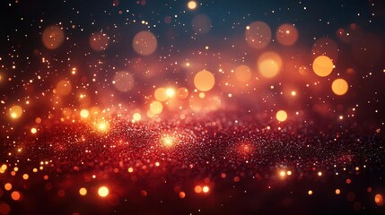 Obraz premium enchanting holiday bokeh rich red background with sparkling golden lights creating a magical atmosphere of warmth and celebration for christmas and new year festivities