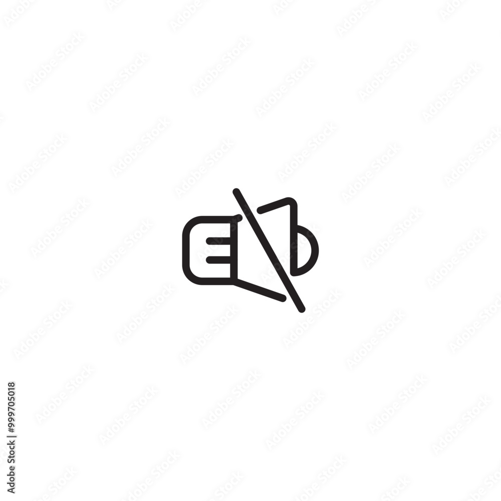 Aufkleber silent icon of user interface design or user interface engineering. editable icon.