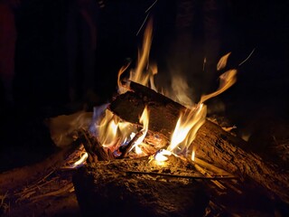 fire in the fireplace