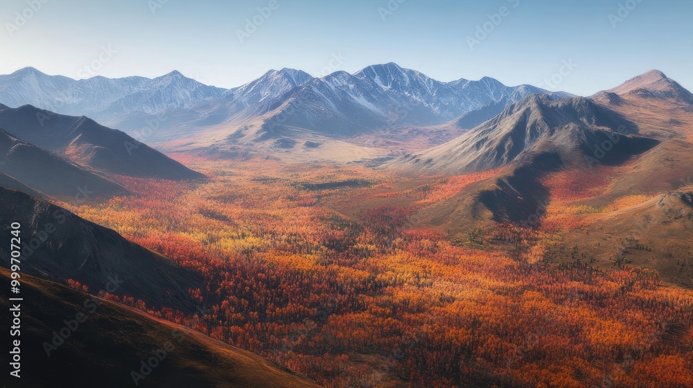 Poster Autumnal Mountain Valley