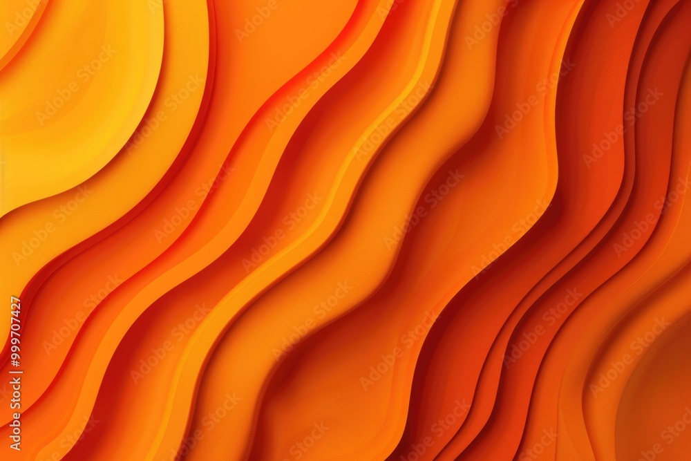 Aufkleber a close-up shot of an orange wall with wavy lines, suitable for use in design projects or as a backg