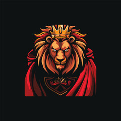 Obraz premium lion king head logo design