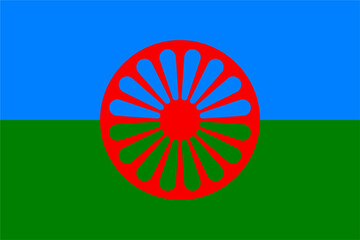 The international ethnic flag of the Romani people