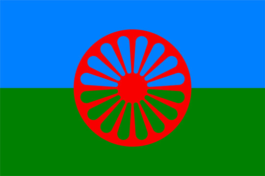 The international ethnic flag of the Romani people