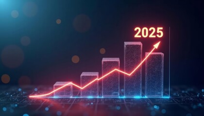 Naklejka premium Optimistic Future 2025 Growth Trend