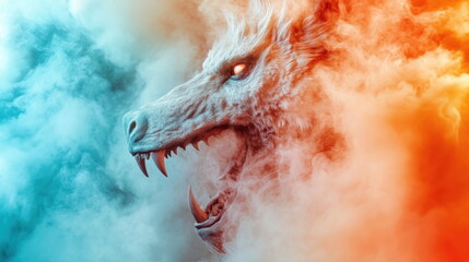 Fototapeta premium Wolf in Smoke.