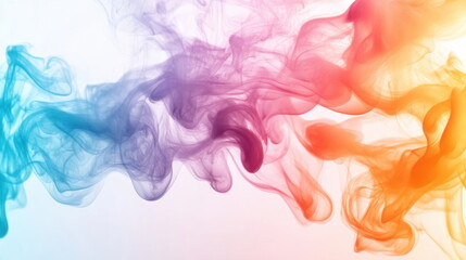 Fototapeta premium Abstract colorful smoke swirl on white background.