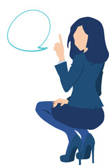 コメントをするビジネスウーマンのイラスト