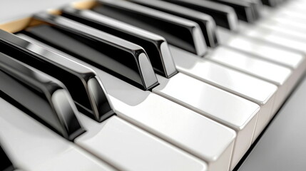Piano Keys Close Up.