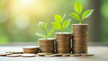  Growth from small beginnings  Money and plants symbolize prosperity and development