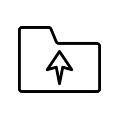 upload icon folder. line vector isolated on white background. trendy and modern design
