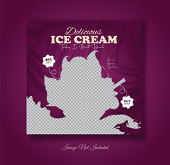 Delicious ice cream social media post design template.