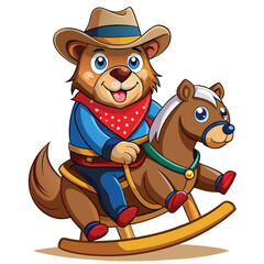 Alicolo bear as a cowboy vector illustration t shirt design