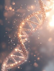 Glittering DNA Helix with Sparkling Effects