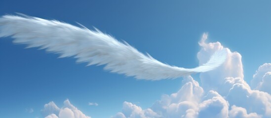 White Angel Wing Cloud Formation in a Blue Sky