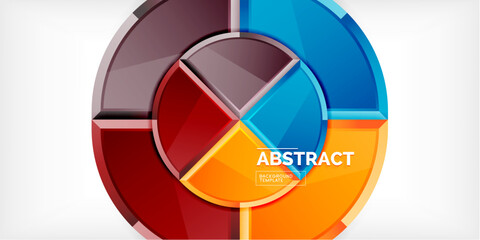 Obraz premium Abstract background - circles and round triangles with 3d effect. Vector Illustration For Wallpaper, Banner, Background, Card, Book Illustration, landing page