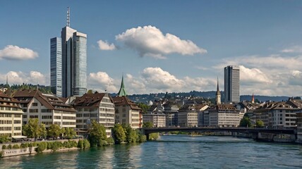 Obraz premium A view of Zurich’s 