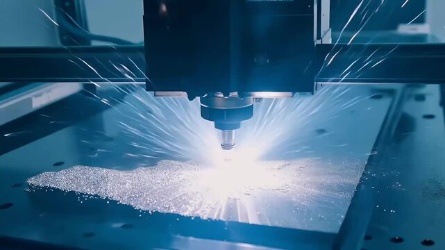 captivating animation depicts 3D printer utilizing advanced laser sintering technology create intricate metal designs showcasing fascinating process additive manufacturing sintered