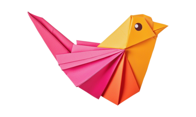 Origami bird, simple craft for kids