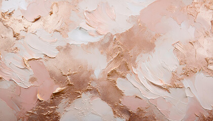 Fototapeta premium Venetian plaster background texture in shades of cream and rose gold