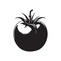 tomato silhouette vector illustration ,tomato black silhouette vector illustration design 