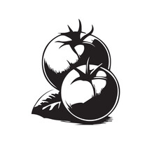 tomato silhouette vector illustration ,tomato black silhouette vector illustration design 